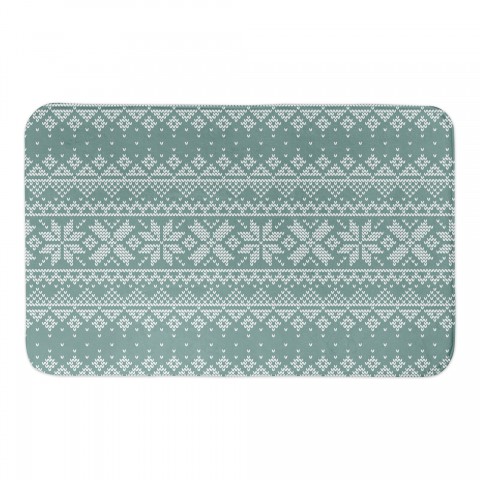 Knit Snowflake Pattern 34x21 Bath Mat