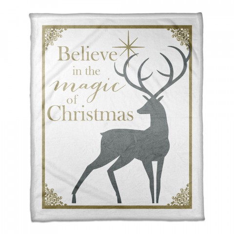 Believe in the Magic of Christmas 50x60 Coral Fleece Blanket
