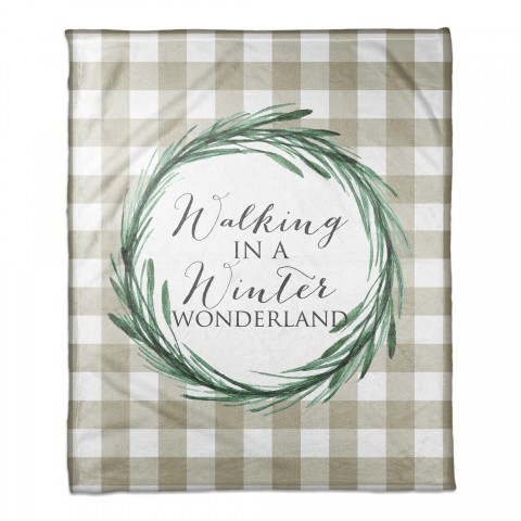 Walking in a Winter Wonderland 50x60 Coral Fleece Blanket