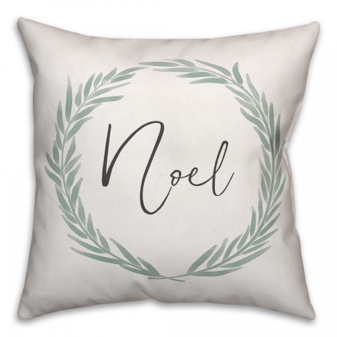 Noel Wreath 18x18 Spun Poly Pillow