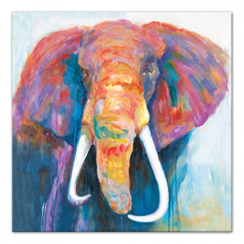 Watercolor Elephant 16x16 Canvas Wall Art