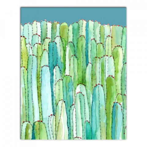 Watercolor Cactus 16x20 Canvas Wall Art