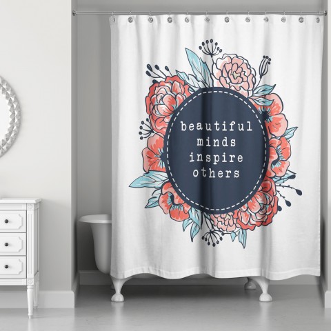 Beautiful Minds Inspire Others 71x74 Shower Curtain