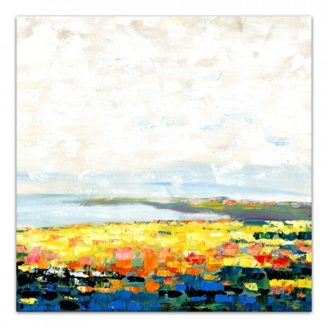 Colorful Abstract Flower Field 30x30 Canvas Wall Art