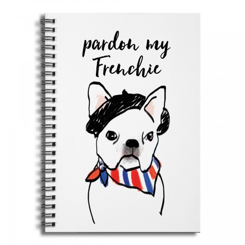 Pardon My Frenchie 6x8 Ruled Spiral Notebook