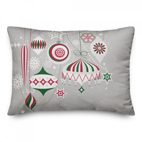 Stylish Christmas Ornaments 14x20 Spun Poly Pillow