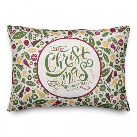Midcentury Modern Merry Christmas 14x20 Spun Poly Pillow