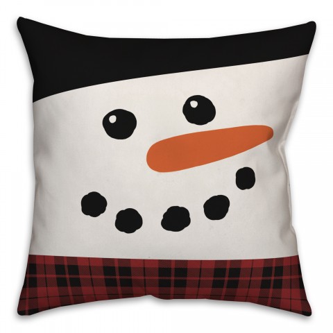 Happy Snowman 18x18 Spun Poly Pillow