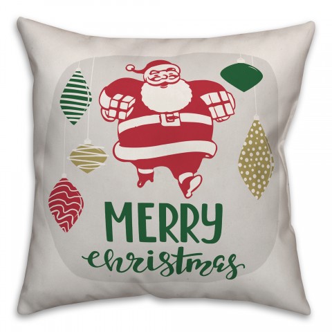 Vintage Merry Christmas 18x18 Spun Poly Pillow