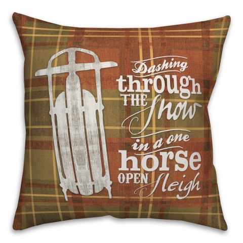 Dashing Through The Snow 18x18 Spun Poly Pillow