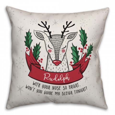 Midcentury Modern Rudolph 18x18 Spun Poly Pillow