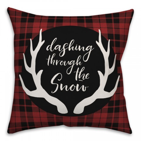 Dashing Through The Snow 18x18 Spun Poly Pillow