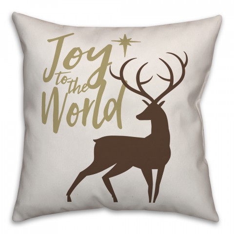 Joy To The World Reindeer 18x18 Spun Poly Pillow