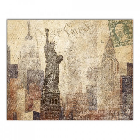 Distressed New York City Statue of Liberty 16x20 Canvas Wall Art