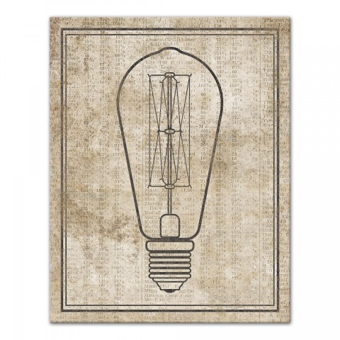 Edison Bulb on Distressed Background 11x14 Canvas Wall Art