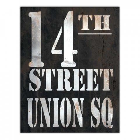 Vintage Sign 14th Street Union Square 11x14 Canvas Wall Art