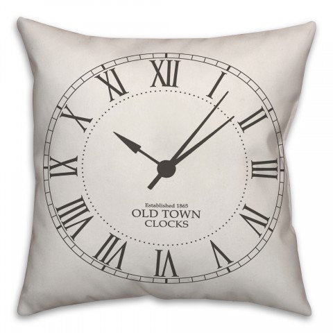 Vintage Clock Face 18x18 Spun Poly Pillow