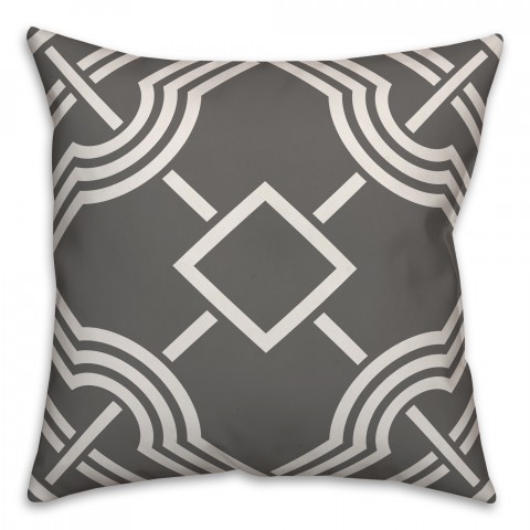 Gray and White Line Pattern 18x18 Spun Poly Pillow