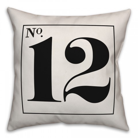 Vintage Number 12 Sign 18x18 Spun Poly Pillow