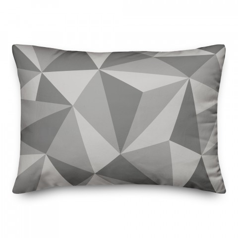 Gray Geometric Shapes Pattern 14x20 Spun Poly Pillow