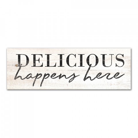 Delicious Happens Here 12x36 Canvas Wall Art