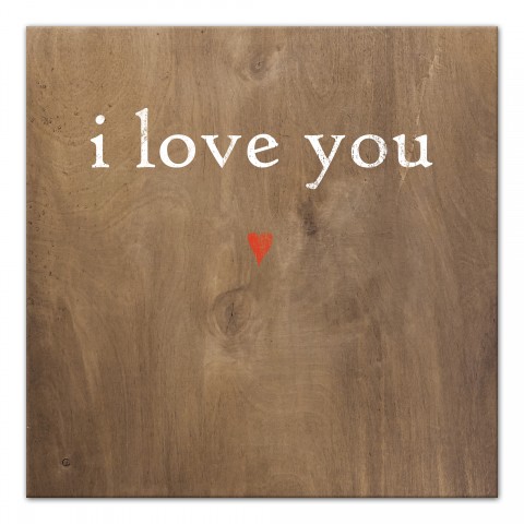 I Love You Red Heart 16x16 Canvas Wall Art