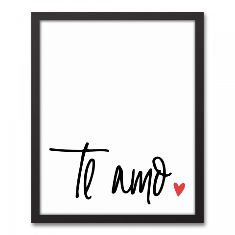Te Amo Red Heart 16x20 Black Framed Canvas