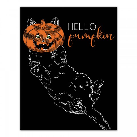 Hello Pumpkin 11x14 Canvas Wall Art