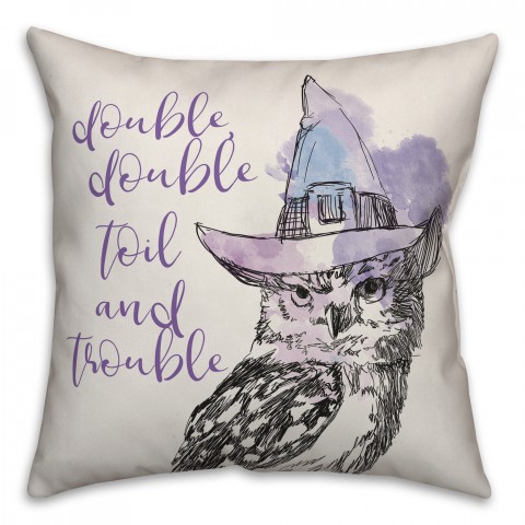 Double Double Toil & Trouble 18x18 Spun Poly Pillow