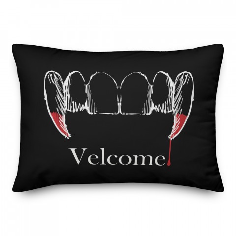 Velcome Vampire Teeth 14x20 Spun Poly Pillow
