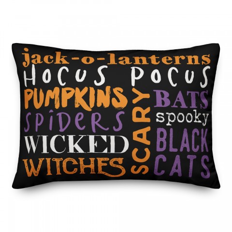 Halloween Words 14x20 Spun Poly Pillow