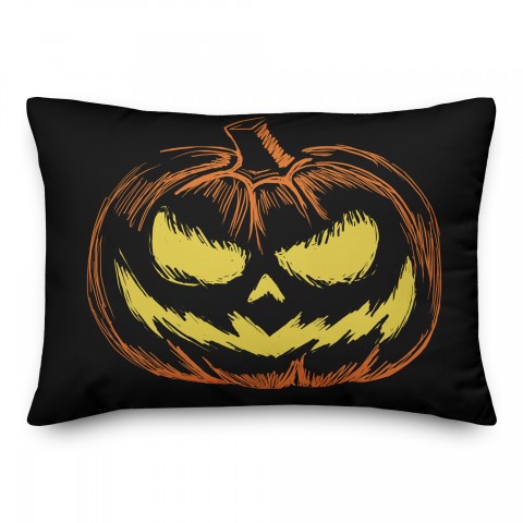 Spooky Jack-O-Lantern 14x20 Spun Poly Pillow