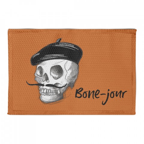 Bone-Jour Skull Sketch 2x3 Area Rug