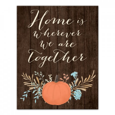 Home is Wherever We Are Together 11x14 Canvas Wall Art