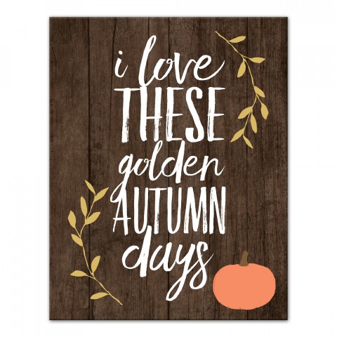 I Love These Golden Autumn Days 11x14 Canvas Wall Art