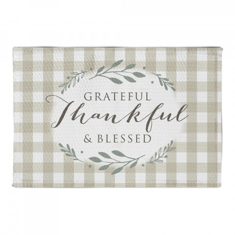 Grateful Thankful & Blessed 2x3 Area Rug