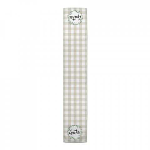 Gather Tan Buffalo Check 16x72 Cotton Twill Runner