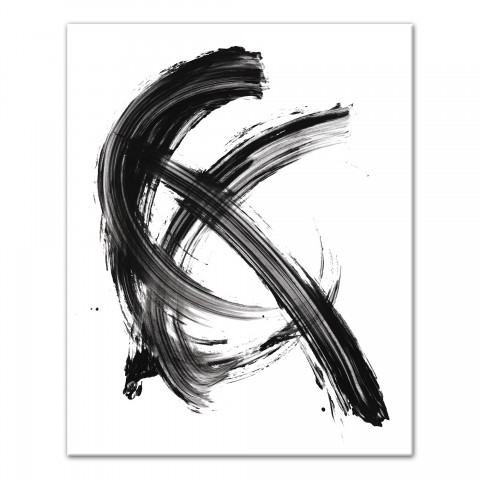 Black Brush Strokes 16x20 Canvas Wall Art