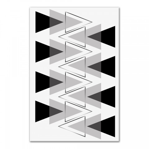 Modern Black and White Triangles 12x18 Canvas Wall Art