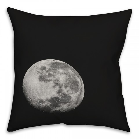 Black and White Moonrise 18x18 Spun Poly Pillow