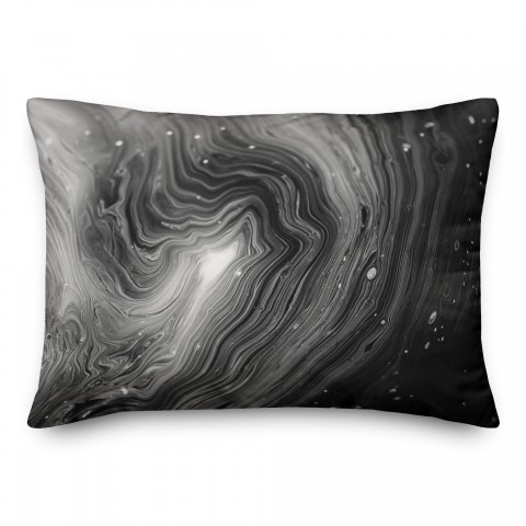 Black and White Galaxy Geode 14x20 Spun Poly Pillow