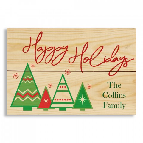 Happy Holidays 10.5x7 Personalized Pallet Wood Art