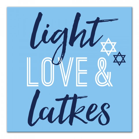 Light Love and Latkes 16x16 Canvas Wall Art