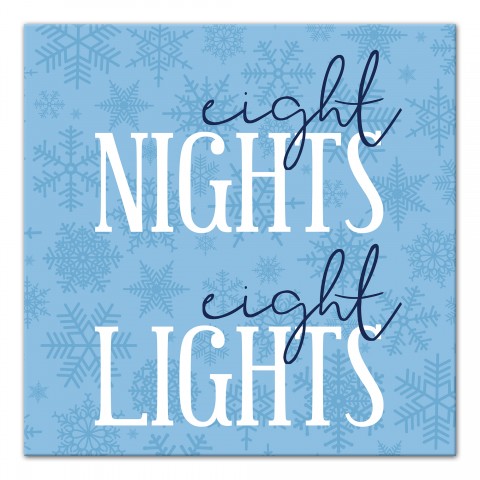 Eight Nights Eight Lights 16x16 Canvas Wall Art