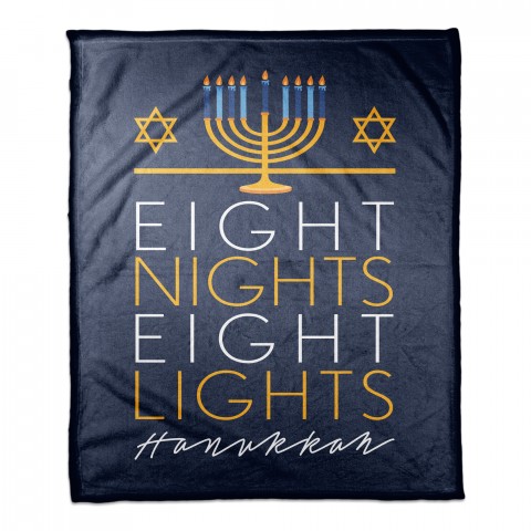 Eight Nights Eight Lights 50x60 Coral Fleece Blanket