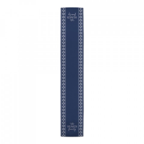Star of David Print 16x90 Personalized Cotton Twill Runner