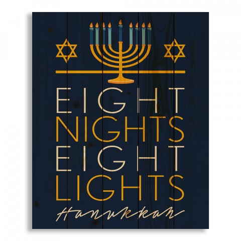 Eight Nights Eight Lights 18x22 Pallet Wood Art