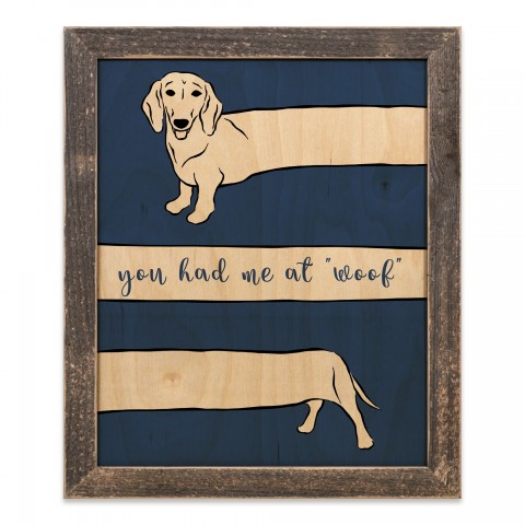 Long Dog 14x11 Framed Wood Print