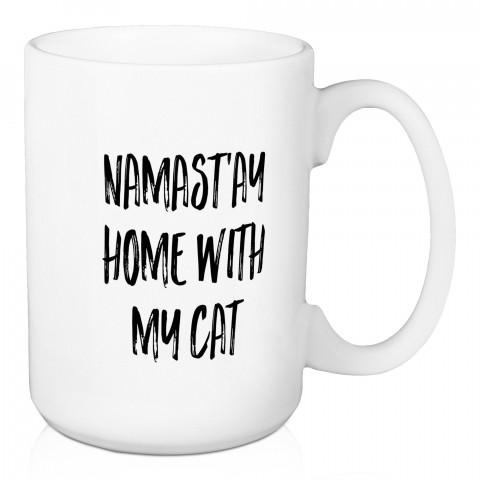Namastay Home With My Cat 15 oz Mug