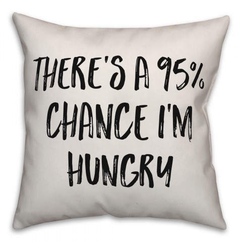 95% Chance I'm Hungry Pillow Cover